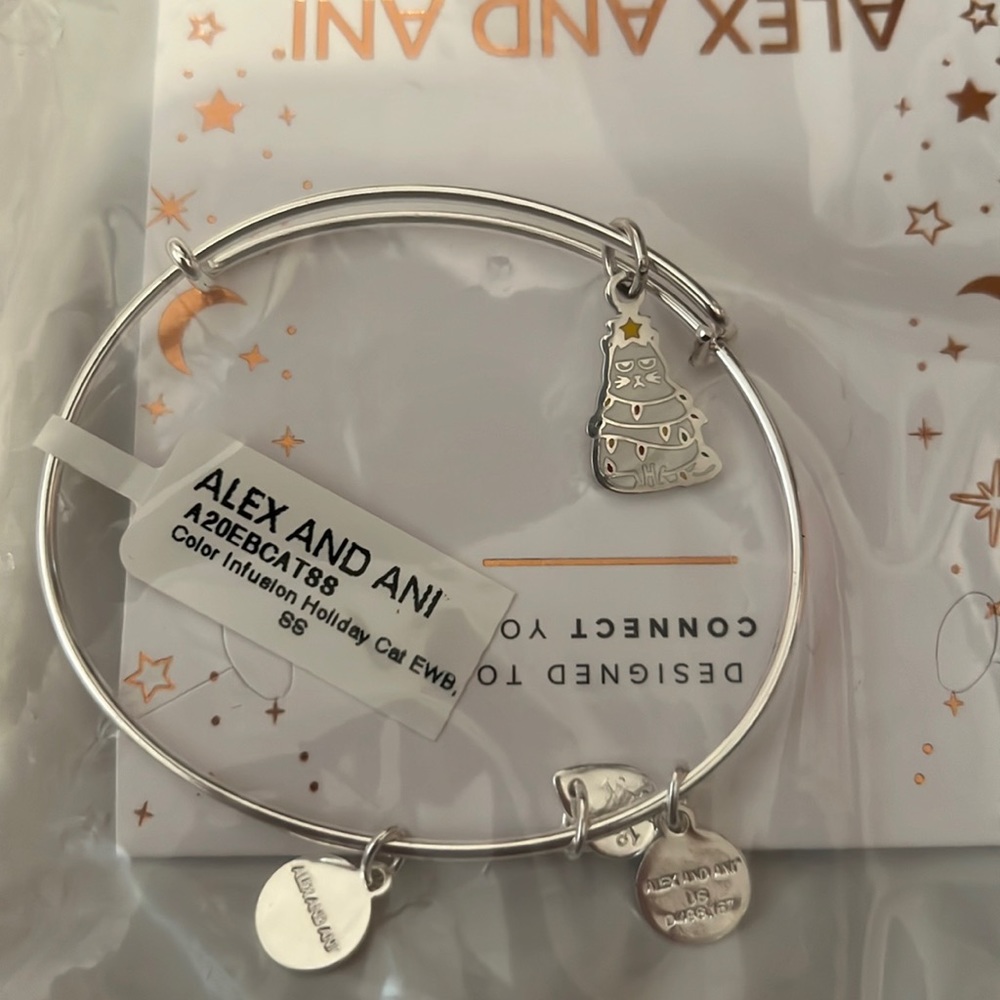 Alex and Ani Cat Christmas Bracelet